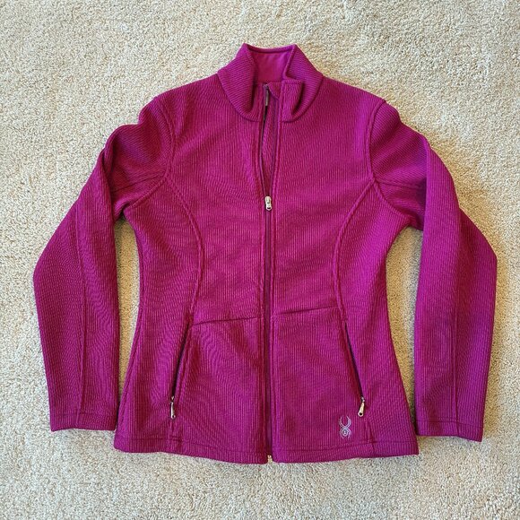 Women's Spyder Core Sweater Zip-up Jacket Fleece-lined Pink - Picture 2 of 10